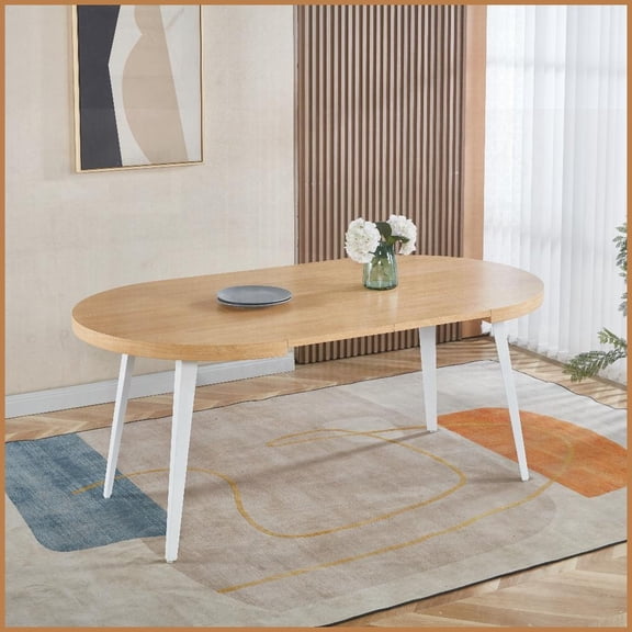 Oak-Look Extendable Coffee Table with MDF Top & Metal Legs, Space-Saving & Easy to Assemble for Living Room