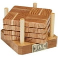 thumbnail image 1 of Oak & Maple Wood Coasters End Grain with Base - Set of 4, 1 of 1