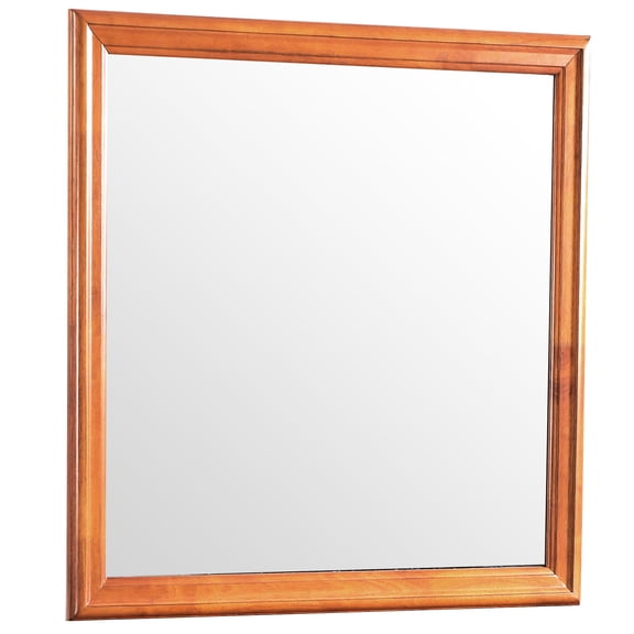 Oak Mirror with 23 lb Weight - Easy to Install at Home