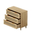 thumbnail image 1 of Oak Natural Rattan 3-Drawer Dresser, MDF, 1 of 12