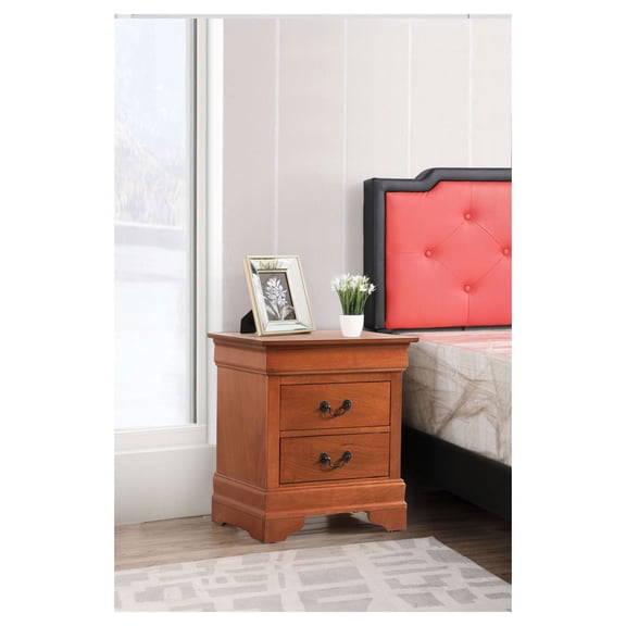 Oak Nightstand with Drawer - Classic Bedroom Side Table - 24 Inch Height - Warm Oak Finish - Durable Solid Wood Nightstand for Bedside