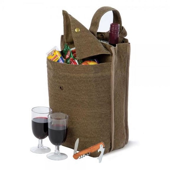 Oak & Olive OAKPSM230BR Silverado Wine Cooler Tote, Brown