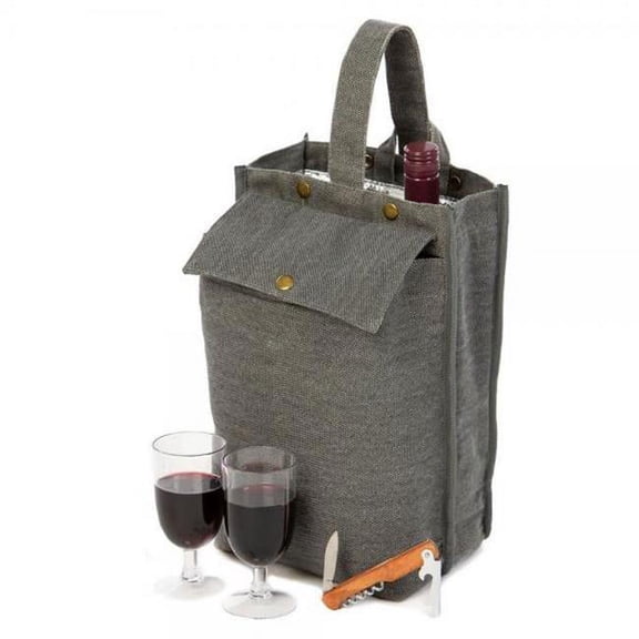 Oak & Olive OAKPSM230GR Silverado Wine Cooler Tote, Grey