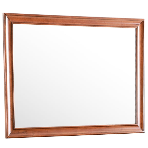 Oak Particle Board Mirror with Glass / Clear Images in Transitional Style