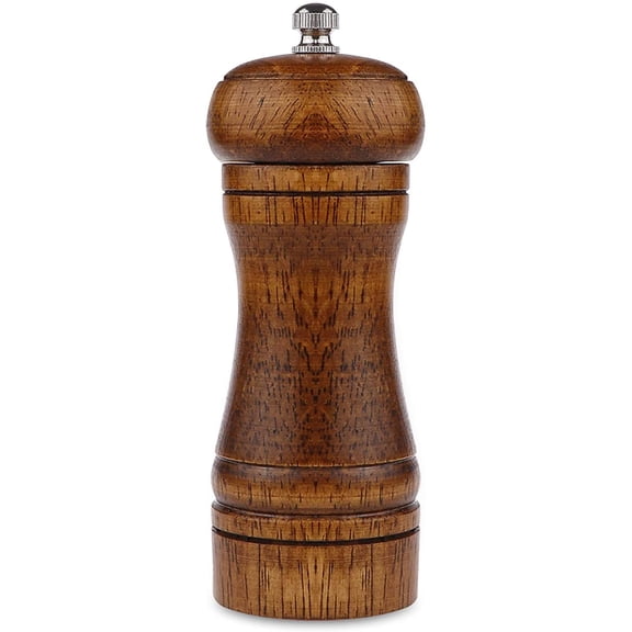 Oak Pepper Grinder Hand Movement Wood Salt Pepper Mill Kitchen Cooking Tool 5 inch