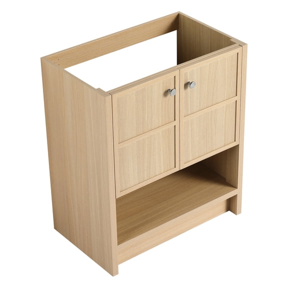 Oak Plywood 30" Freestanding Bathroom Vanity with Soft-Closing Doors / Clean Lines for Modern Bathroom