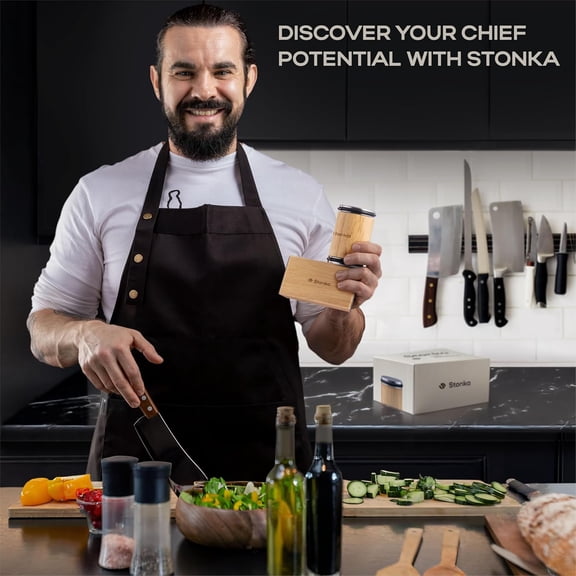 Oak Rolling Knife Sharpener Kit with Dual-Grit Diamond Wheels and Magnetic Holder