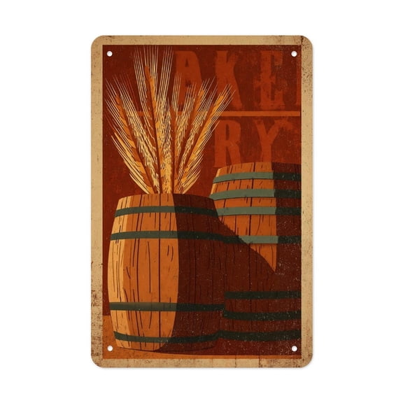 Oak _ Rye Versatile Tin Wall Decor - Home Garage Bar - Vertical