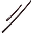 thumbnail image 1 of Oak Samurai Training Sword Set Comes with Tsuba Handguard (Dark Red), 1 of 2