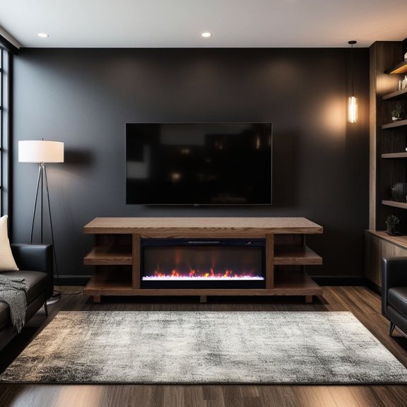 Oak Solid and Veneer Construction - Heat for 400 Sq Ft - Urban Home Setup - Two Shelves Storage