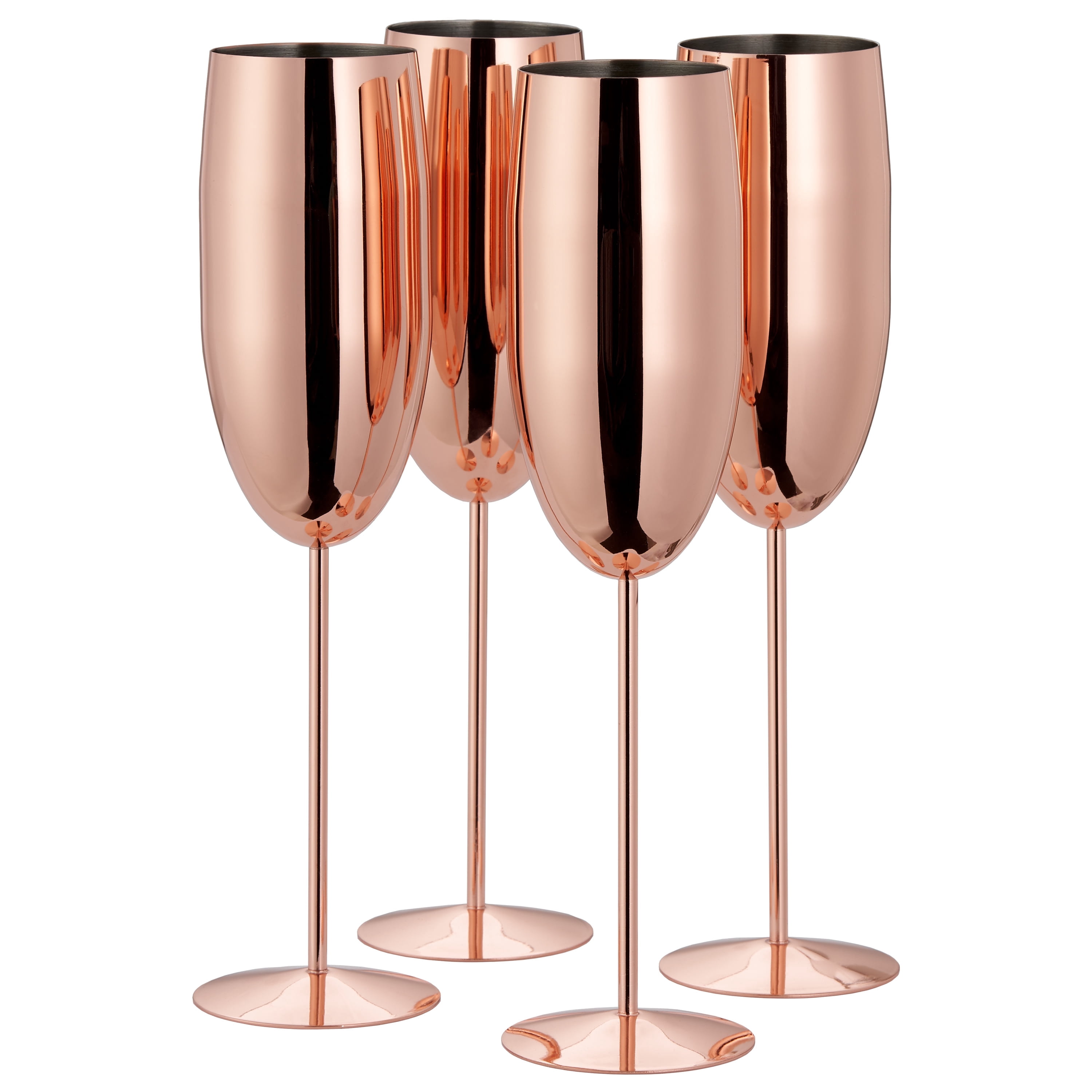 Oak & Steel 10 oz Unbreakable Toasting Champagne Flute Glasses, Set of 4