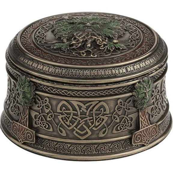 Acorn Tree Greenman Celtic Trinket Box