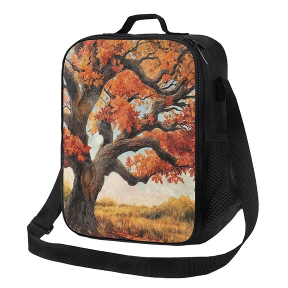 Oak Tree Lunch Bag Insulated Thermal Box with Shoulder Strap & Handle for Work and Picnic