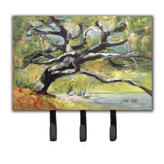 Oak Tree On The Bay With Sailboats Leash & Key Holder