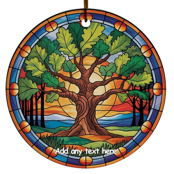 Oak Tree Ornament Unique Personalized Ornament Christmas 2025, Custom Text Keepsake for Nature Lovers, Friends & Families