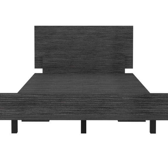 Oak Twin Bed Base - 441 Lb Weight Withstanding Capacity, Modern Classic Design, Easy Assembly, Gray Engineered Wood Grace,