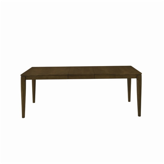 Oak Veneer Extending Dining Table, Modern Brown Rectangle Table with Hidden Leaf