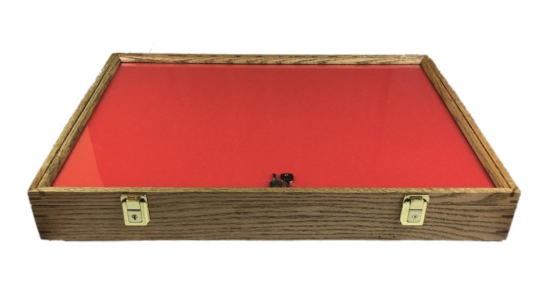 Oak Wood Display Case 18 x 24 x 3 for Arrowheads Knifes Collectibles ...