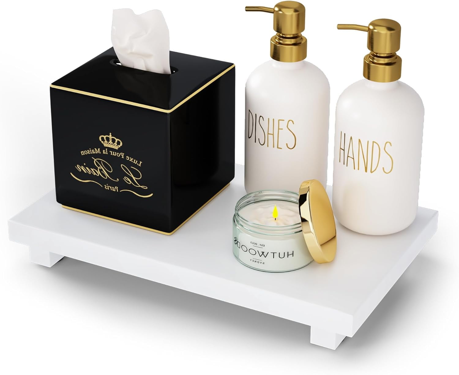 Oak Wood Pedestal Bathroom Riser for Vanity Countertop , 12