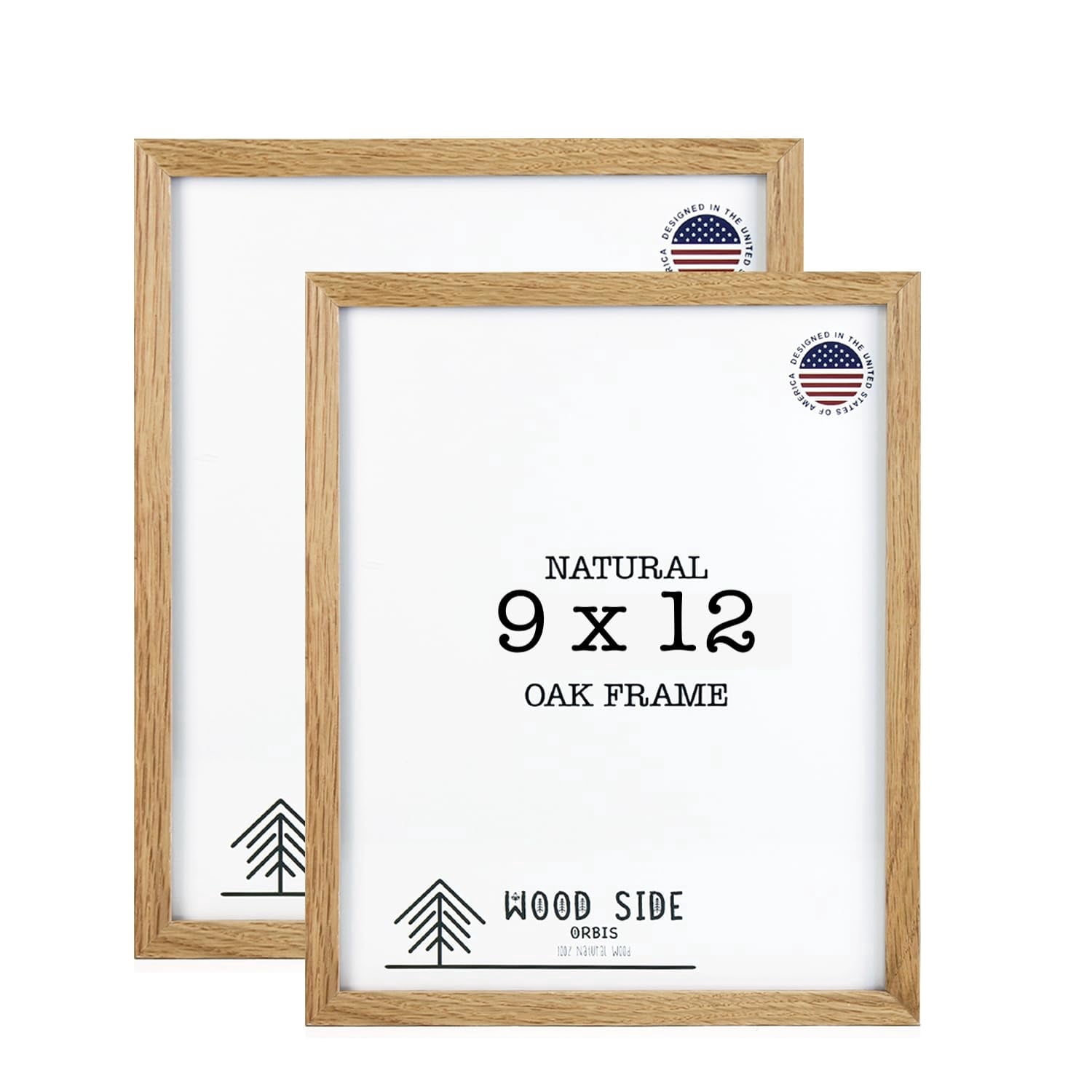 Solid Picture Frame Oak Wood Picture Frames 9x12 - Set of 2 - Natural Solid Wood Photo ...