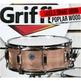 thumbnail image 1 of Oak Wood Snare Drum by GRIFFIN - PVC on Poplar Wood Shell 14" x 5.5" - Percussion Musical Instrument by GeekStands.com, 1 of 12