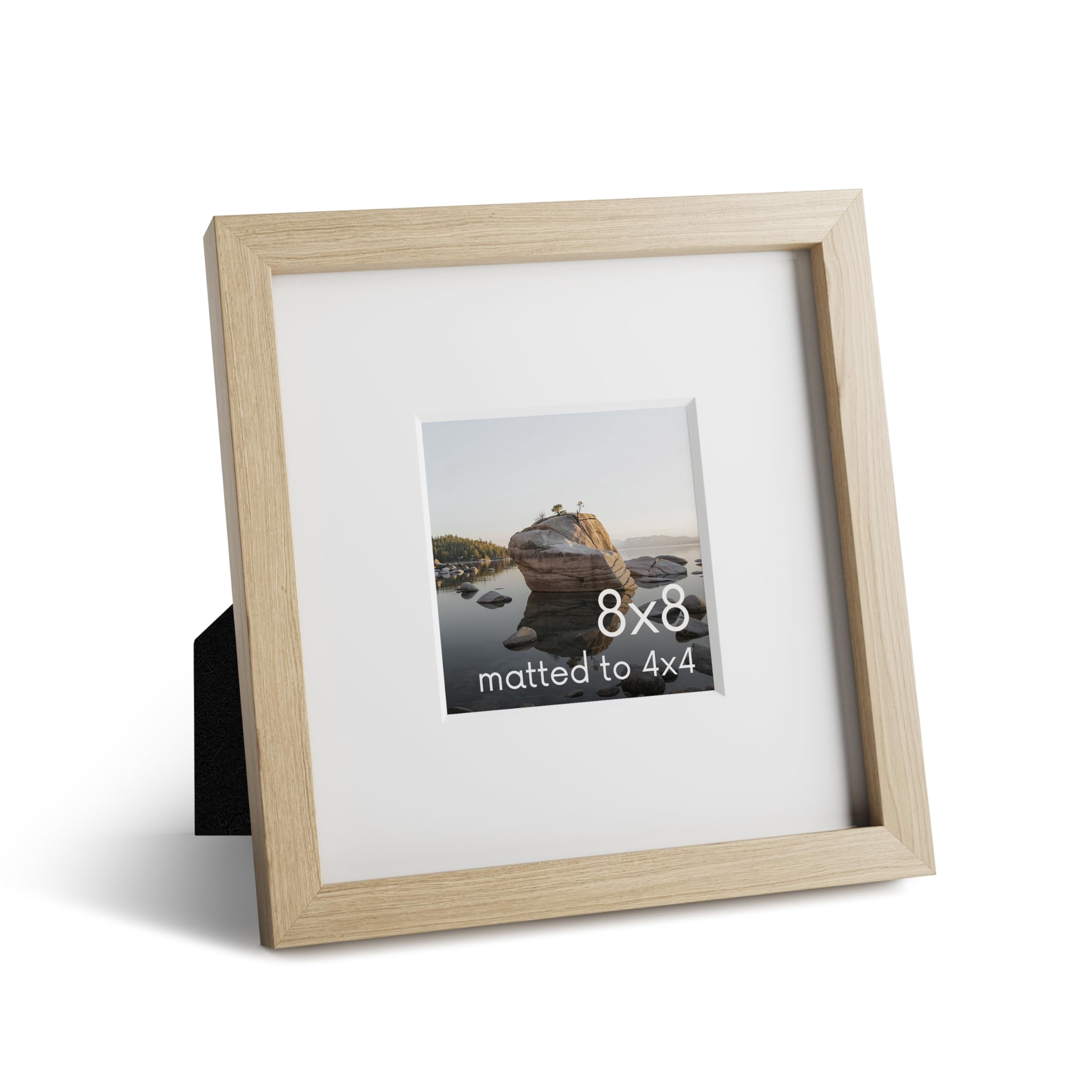 8 Inches Frame Oak Wood and Glass Single Picture Frame 8x8 - Walmart.com