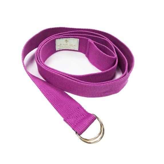 Oak and Reed 2-in-1 Yoga Strap & Mat Sling, Pink/Gold, 100% Cotton