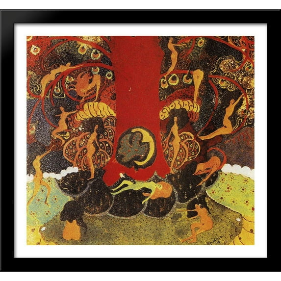 Oak and dryads 30x28 Large Black Wood Framed Print Art by Kazimir Malevich
