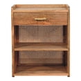 thumbnail image 1 of Oak-ish Bedside with T-bar Design / Serves as Functional Bedroom Storage, 1 of 5