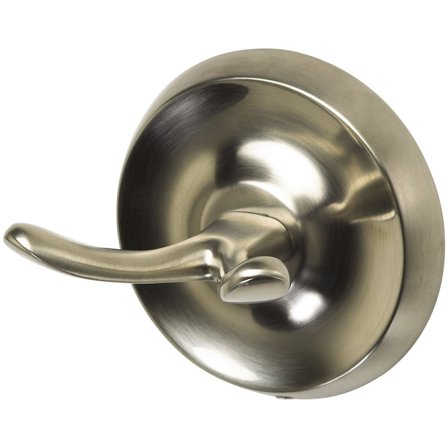 OakBrook 4879011 2 in. Small Brushed Nickel Double Hook - 30 lbs, Zinc