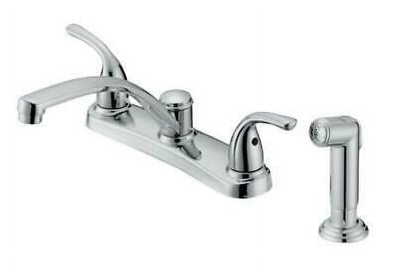 Coastal Elegance Chrome 2-Handle Mid-Arc Kitchen Faucet with Side Spray