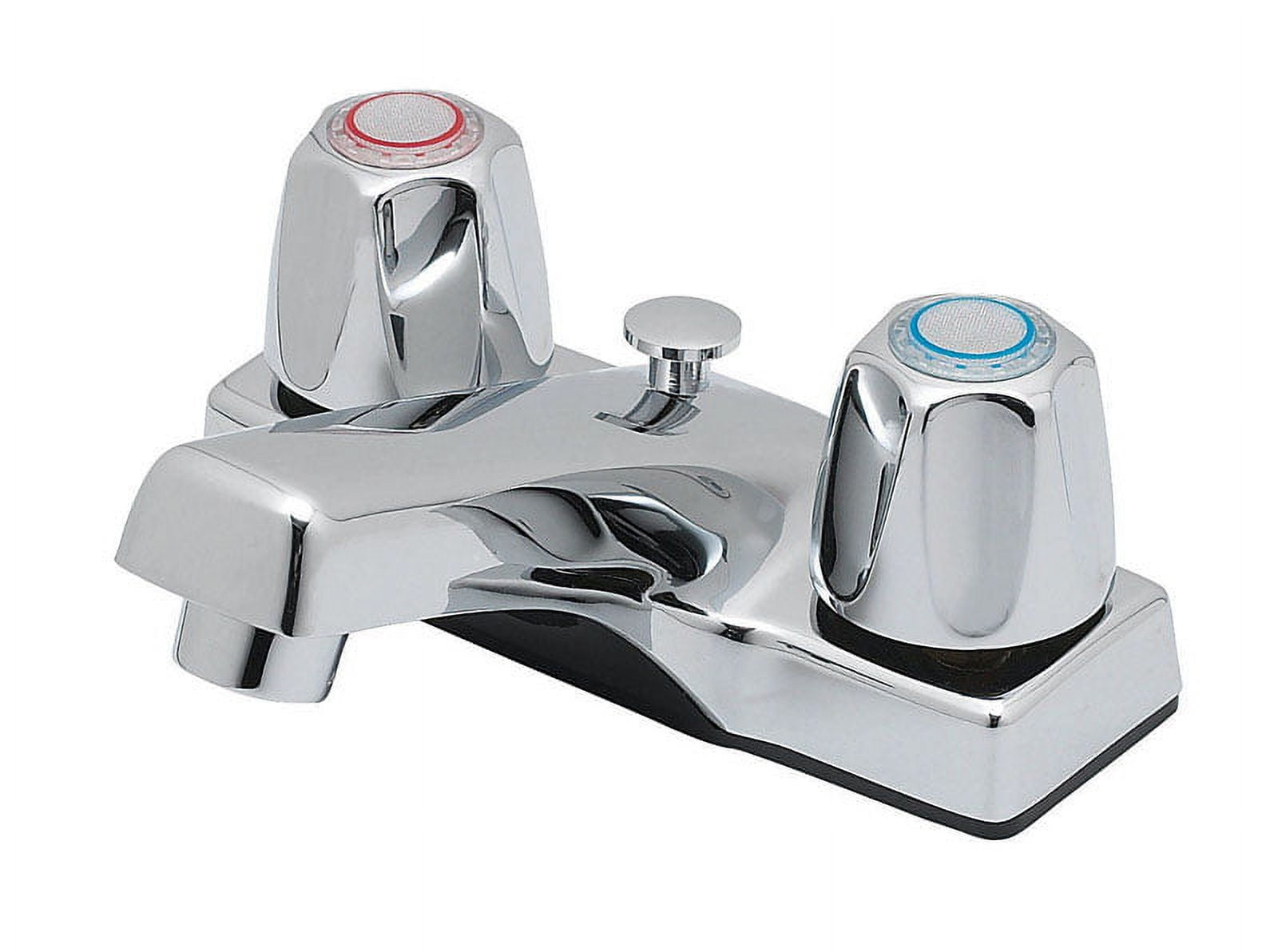 OakBrook Coastal Chrome Two-Handle Bathroom Sink Faucet 4 in.