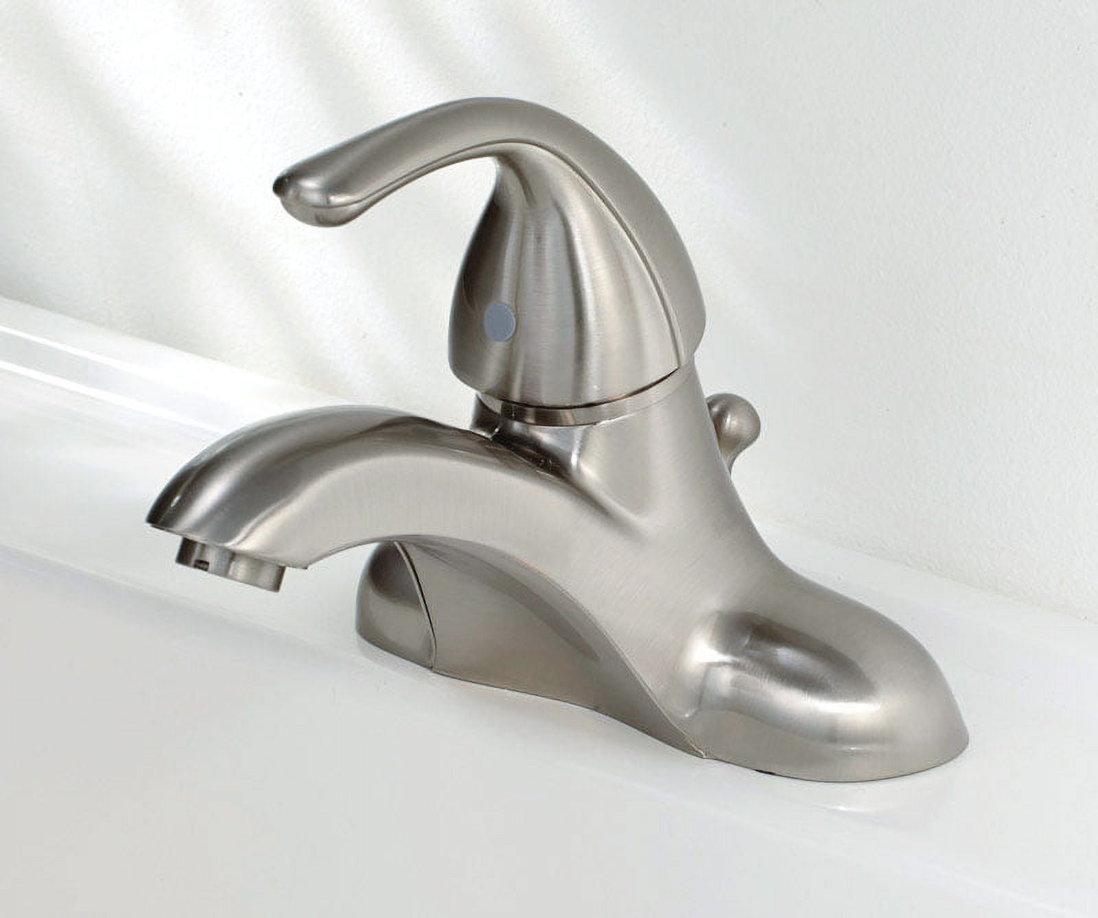 Brushed Nickel Coastal Single-Handle Bathroom Sink Faucet 4 in.