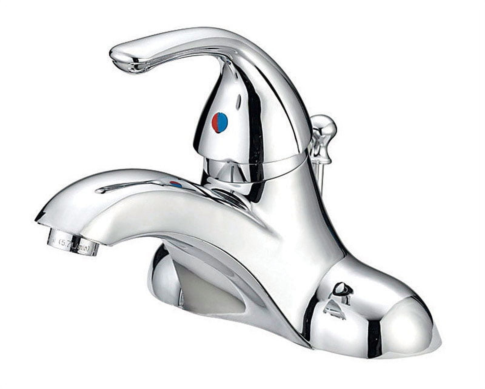 OakBrook Chrome Single-Handle Low-Arc Bathroom Sink Faucet 4 in.