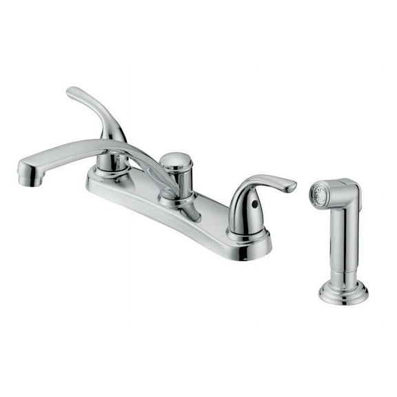 OakBrook Coastal Two Handle Kitchen Faucet with Deck Mount Side Sprayer