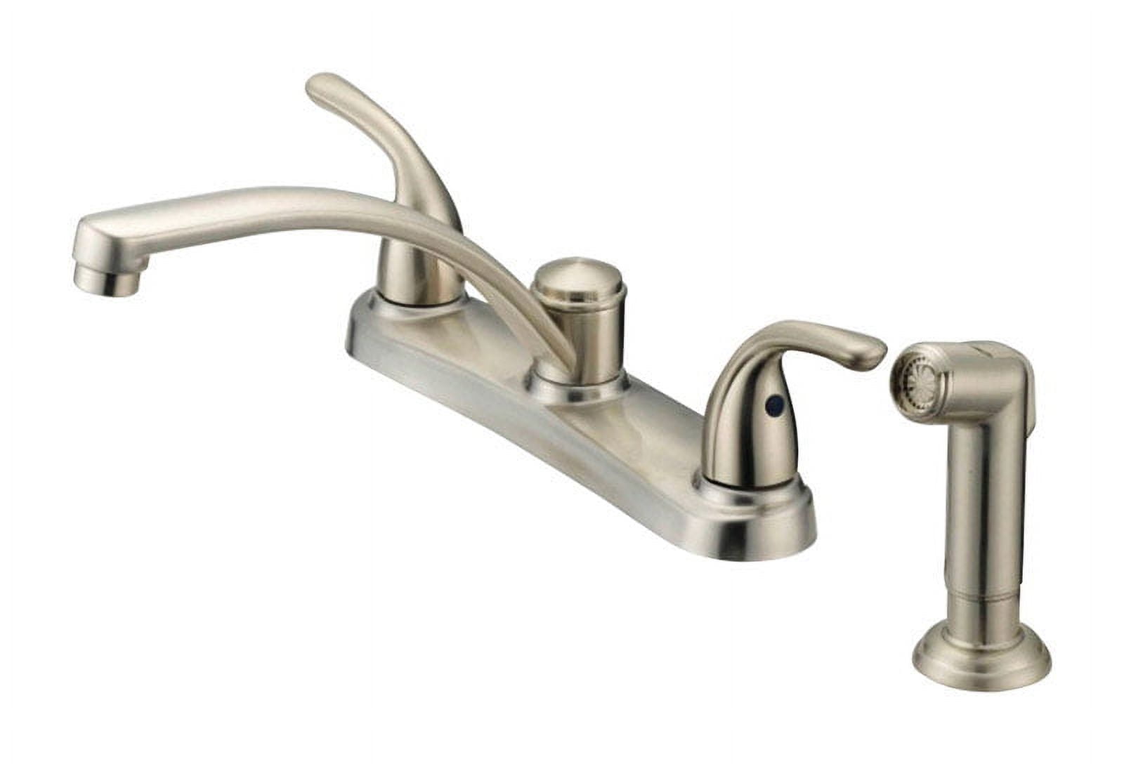 OakBrook Brushed Nickel Two Handle Kitchen Faucet with Side Sprayer