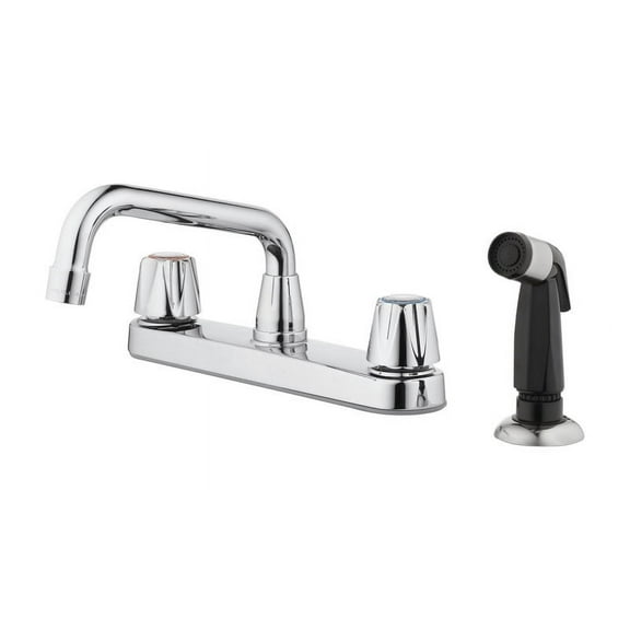 OakBrook Compression Two Handle Kitchen Faucet with Deck Mount Side Sprayer, Chrome