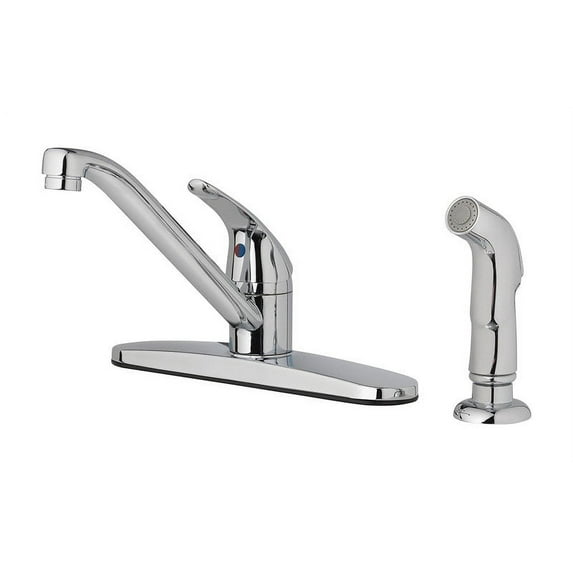 OakBrook Essentials One Handle Kitchen Faucet with Deck Mount Side Sprayer