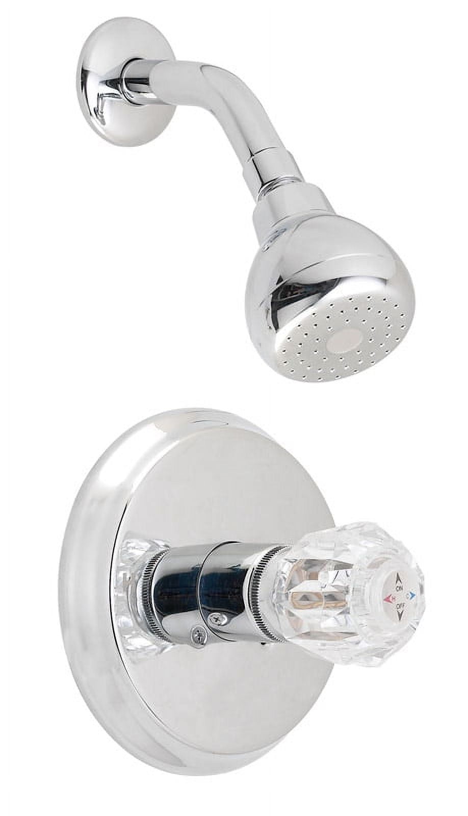 Oakbrook Chrome Wall Mounted Shower Faucet with Knob Handle