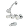 thumbnail image 1 of OakBrook Essentials Three Handle Tub and Shower Faucet, Chrome, 1 of 3