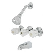 OakBrook Essentials Three Handle Tub and Shower Faucet, Chrome
