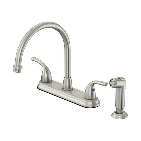 OakBrook Pacifica High Arc Two Handle Kitchen Faucet with Side Sprayer