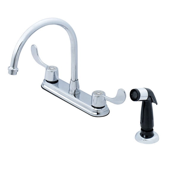 OakBrook Utility Coastal Two Handle Kitchen Faucet with Side Sprayer, Chrome