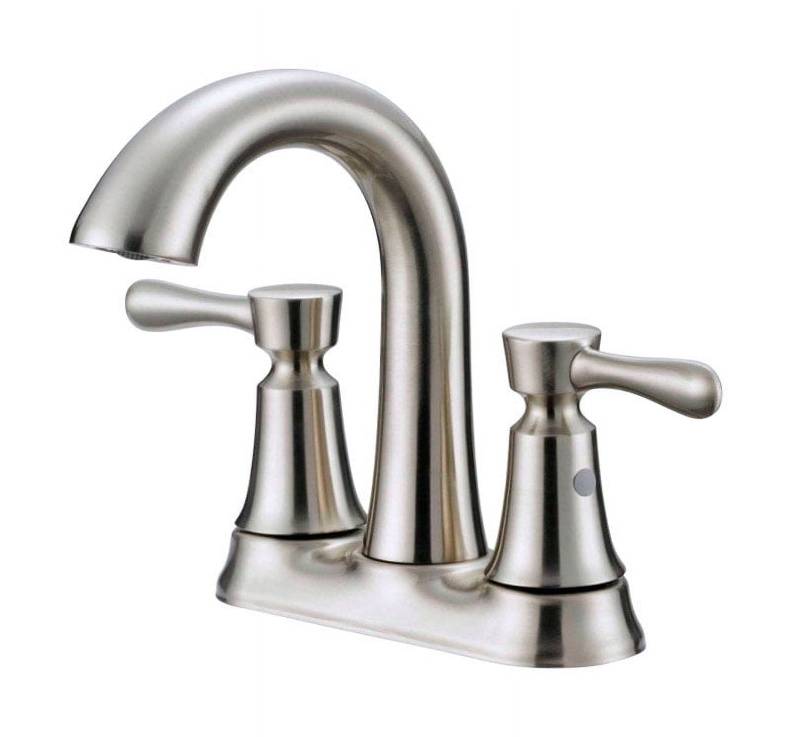 Brushed Nickel Two-Handle High Arc Bathroom Sink Faucet