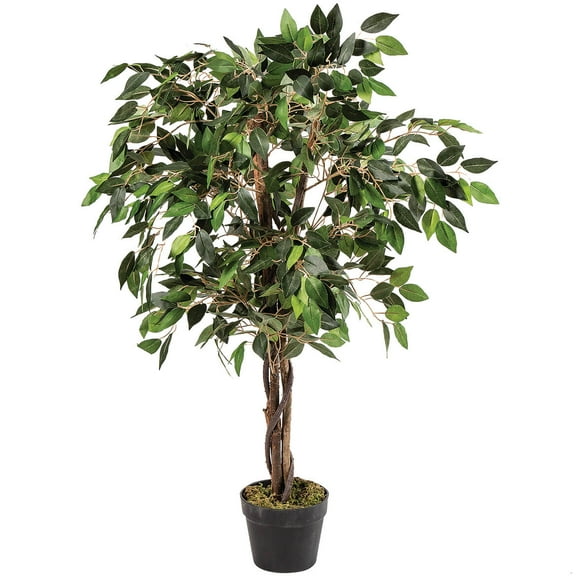 OakRidge Artificial Ficus Tree, Silk Tree Home Décor, 3 Feet Tall