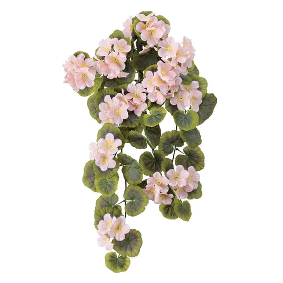 OakRidge Artificial Geranium Hanging Stem – Pink, 23 ½” Long – Faux Floral Home Décor for Indoor/Outdoor Use