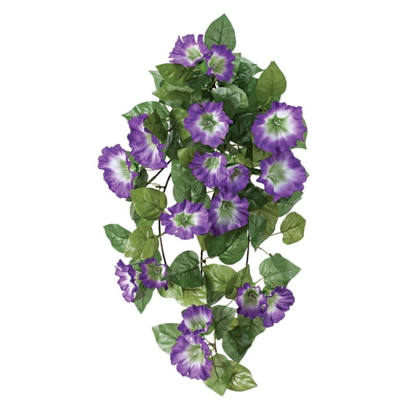 OakRidge Artificial Petunia Hanging Stem – Purple, 25” Long – Faux Floral Home Décor for Indoor/Outdoor Use