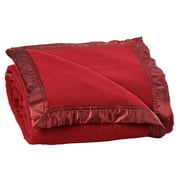 OakRidge Heirloom Australian Merino Wool Blanket –Breathable All-Seasonal Bedding with Cozy Satin Edges – King/Burgundy
