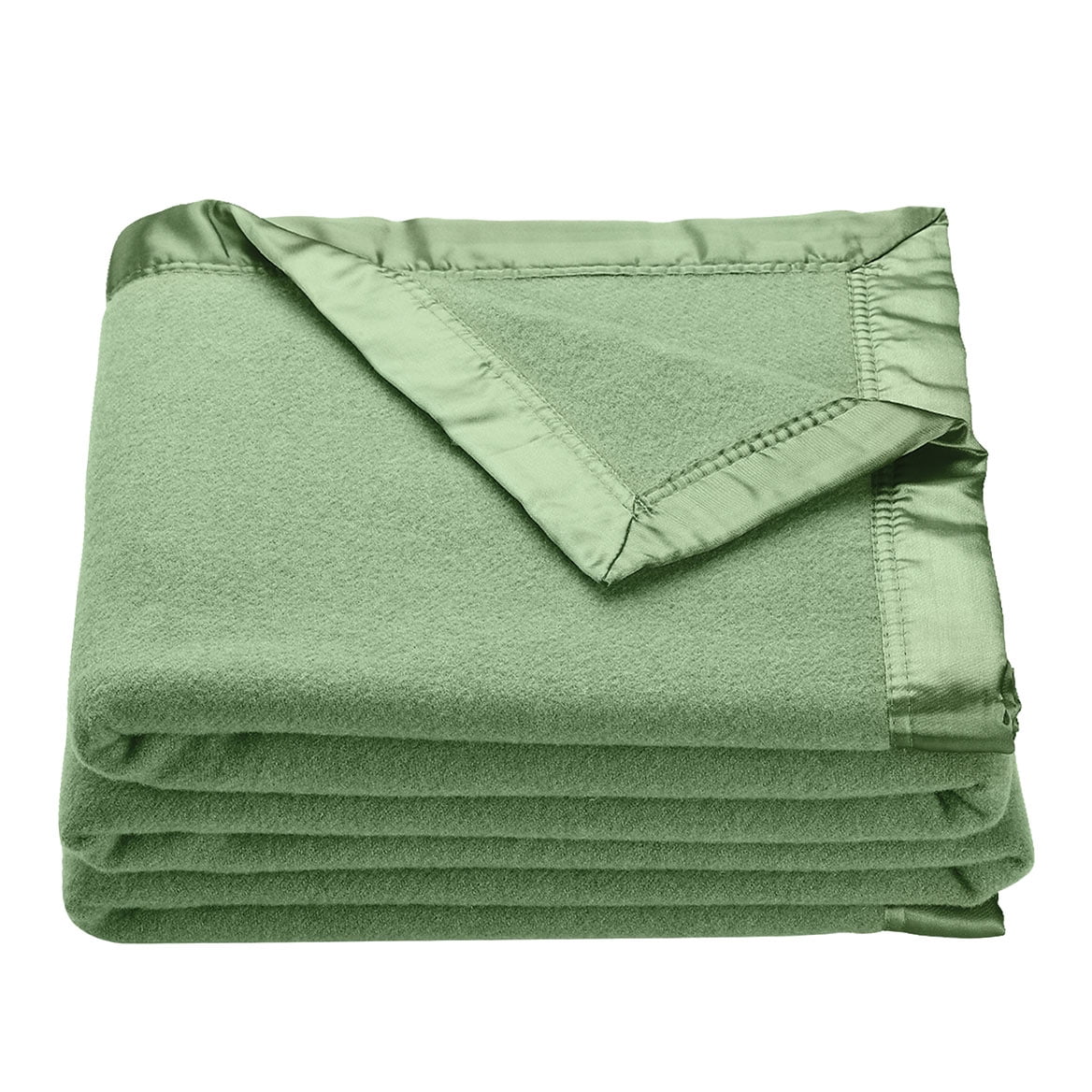 OakRidge Heirloom Merino Wool Blanket – 100% Australian Wool with Vintage Satin Edges – Breathable, Odor-Resistant, All-Season Bedding in Full Queen Size – Sage Cozy Throw for Home or Travel