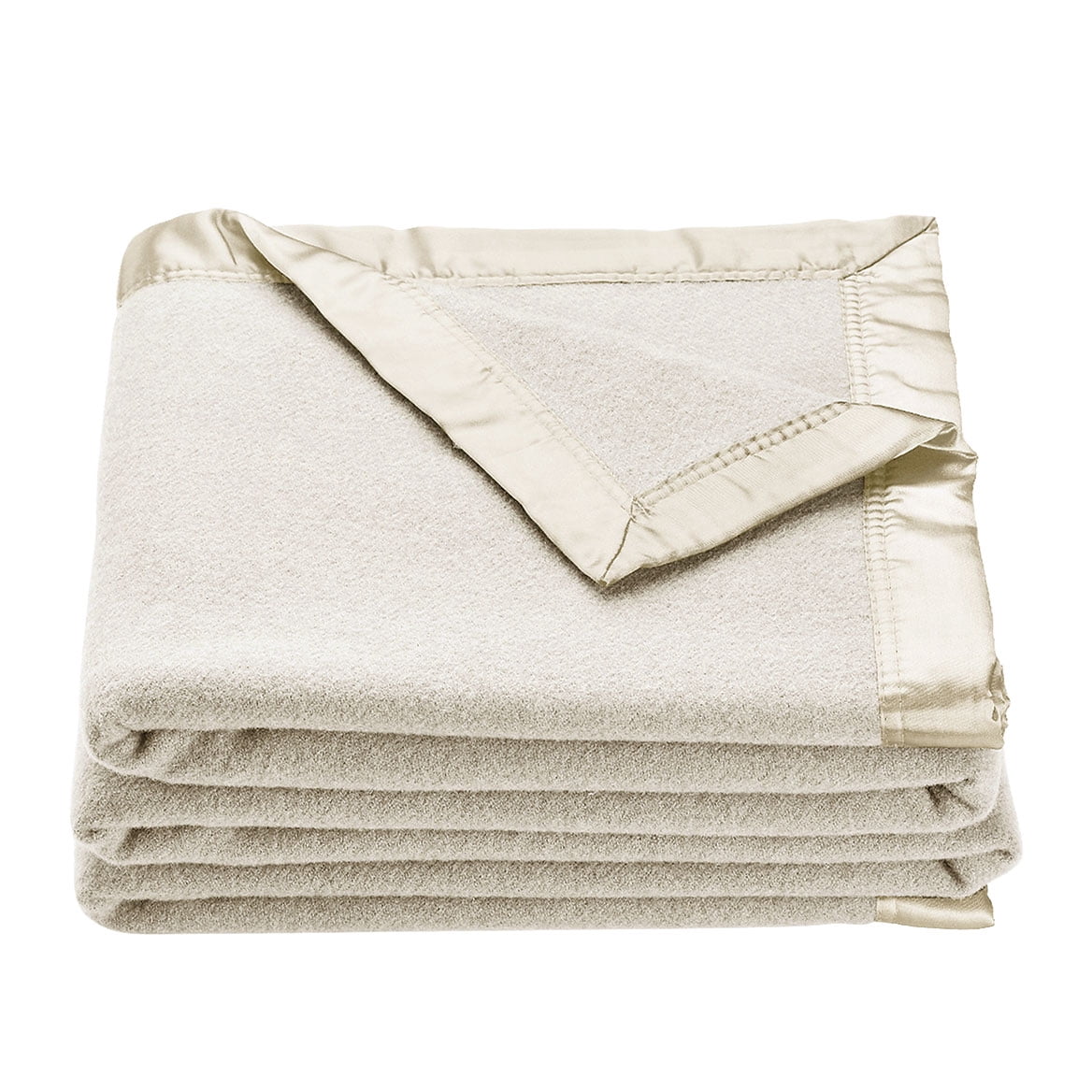 OakRidge Heirloom Merino Wool Blanket – 100% Australian Wool with Vintage Satin Edges – Breathable, Odor-Resistant, All-Season Bedding in King Size – Ivory Cozy Throw for Home or Travel